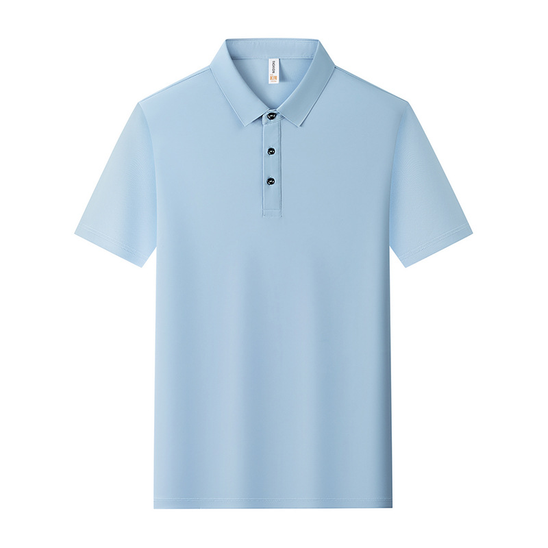 Camisa elástica de brocado de amoníaco cuello de secado rápido succión de sudor de verano ropa de trabajo de manga corta camisa polo personalizada