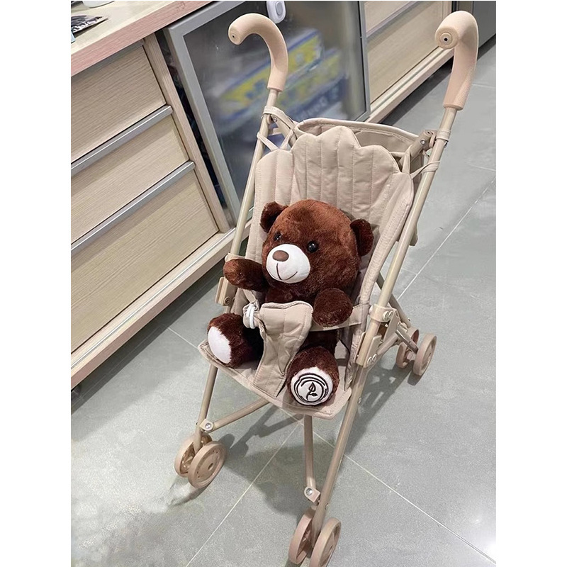 Source Factory Danish Children's Playhouse Toys High-end Simulation Baby Carriage Nordic Style Small Floral Doll Trolley