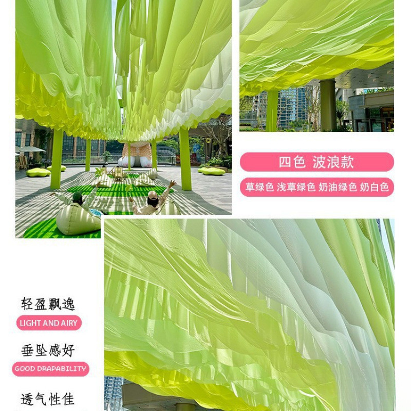 Red cortina de techo neumático cortina de techo restaurante decoración residencial hotel escénico al aire libre cortina de techo al por mayor