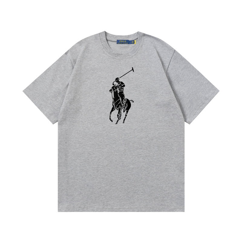 クロスボーダー 25ssRL Laff's 高品質刺繍ロゴ ルーズコットン 半袖 メンズ レディース おしゃれで万能なTシャツ|undefined