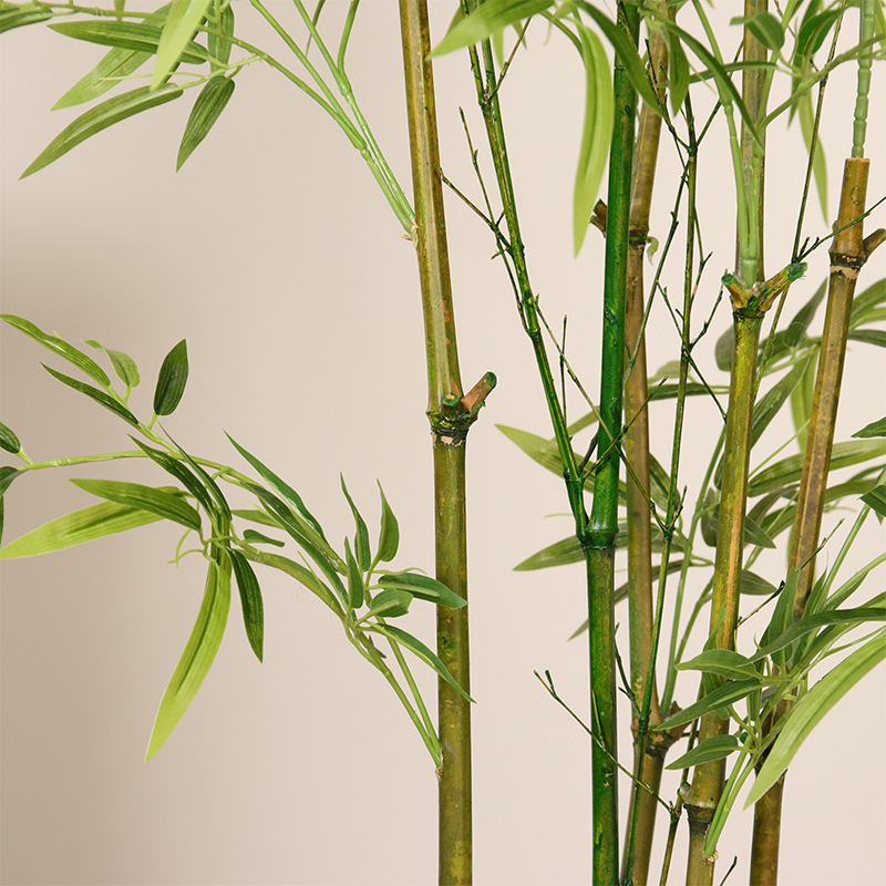 Nuevo bambú de simulación de estilo chino bambú falso bambú verde en macetas decoración de interiores bonsai pantalla de patio paisaje estilo minimal