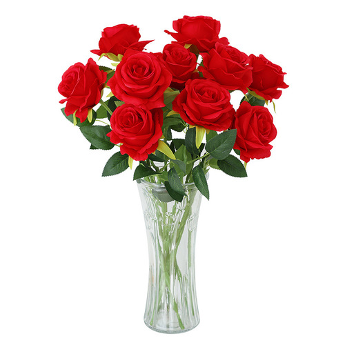 Simulated roses Valentine's Day plastic bouquet home furnishings fake flowers living room table flower arrangement dried flower decoration