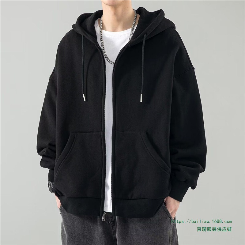 [Exclusive for Big Guys] 150kg Plus Size Heavyweight Cardigan Sweatshirt Men's Spring and Autumn Casual Hooded Tops Clothes