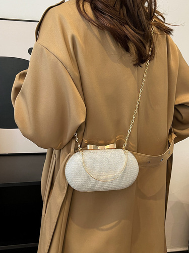 Dinner bag 2026 new bow banquet mini chain bag temperament simple women's one-shoulder cross-body bag