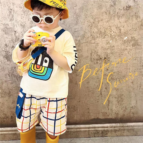Children's summer short-sleeved 2024 summer fashion brand children's clothing Japanese Korean version boys and girls t-shirt baby summer tops