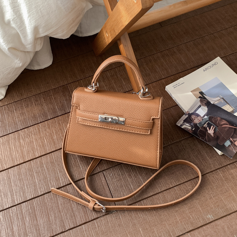 Bolso de mano de alta sensación para mujeres 2026 nuevo retro lichi Kelly bolso nicho lujoso mochila de hombro image 18