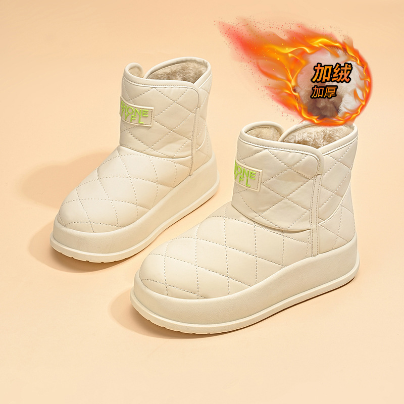 여성용 스노우 부츠 2025 겨울 신상 여성용 짧은 부츠 따뜻한 면화 신발 플러스 벨벳 두꺼운 신발 여성 부츠 MX7807