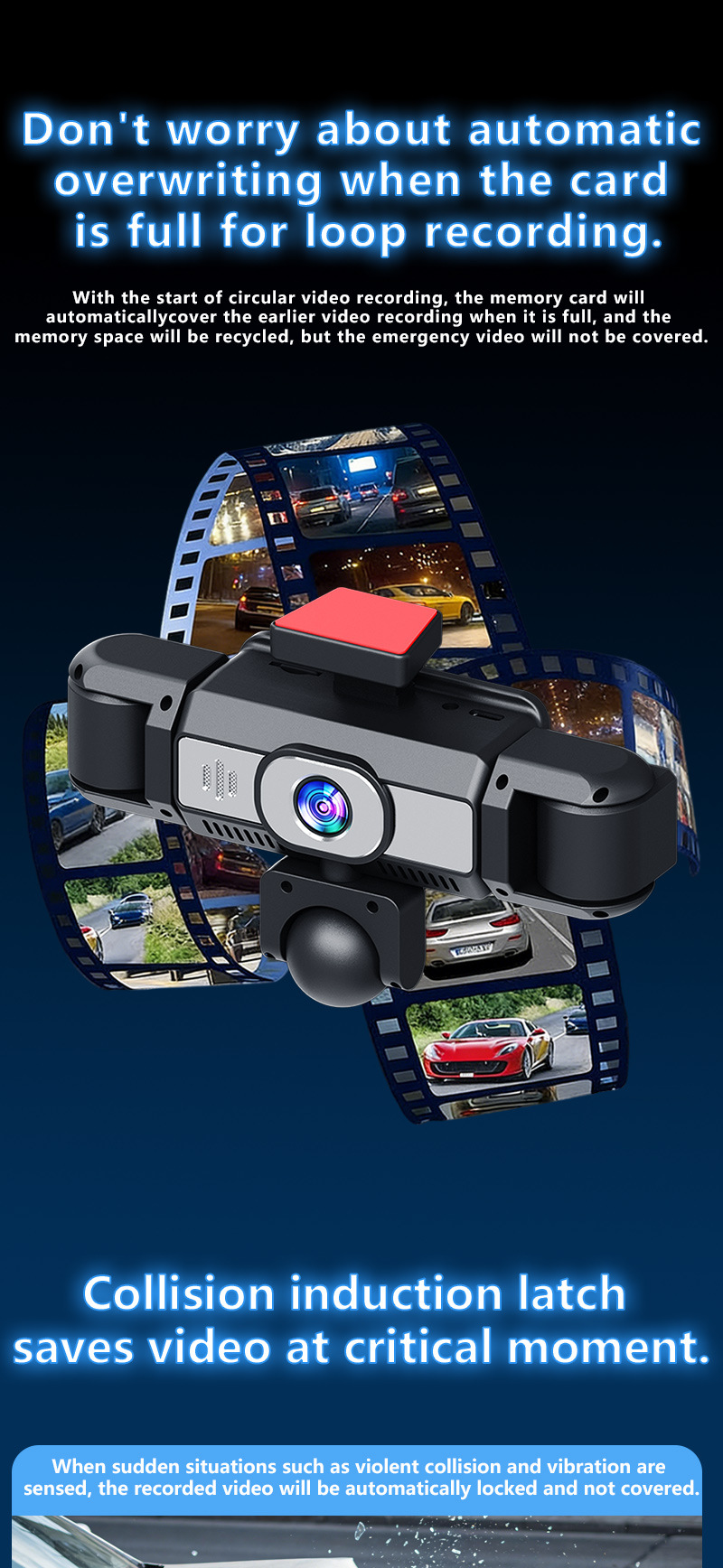 W19-5 lens dash cam, 3.16-inch 1080P HD night vision, five-channel recording, factory-installed camera, 360-degree panoramic view