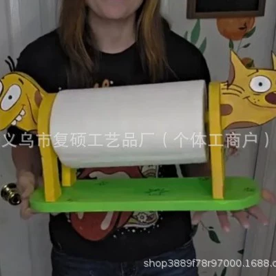 Трансграничный бумажный полотенец CatDog ручной работы, держатель для бумажных полотенец для кошек и собак ручной работы