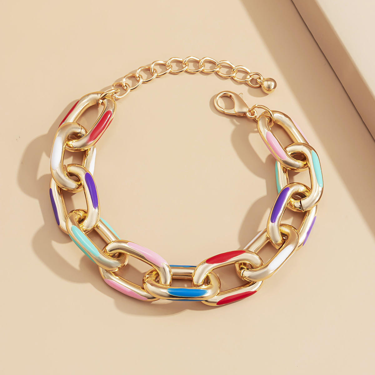 Colorful Dripping Oil Metal Bracelet display picture 8