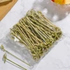 Green leather flower knots 12cm-100 pieces/pack