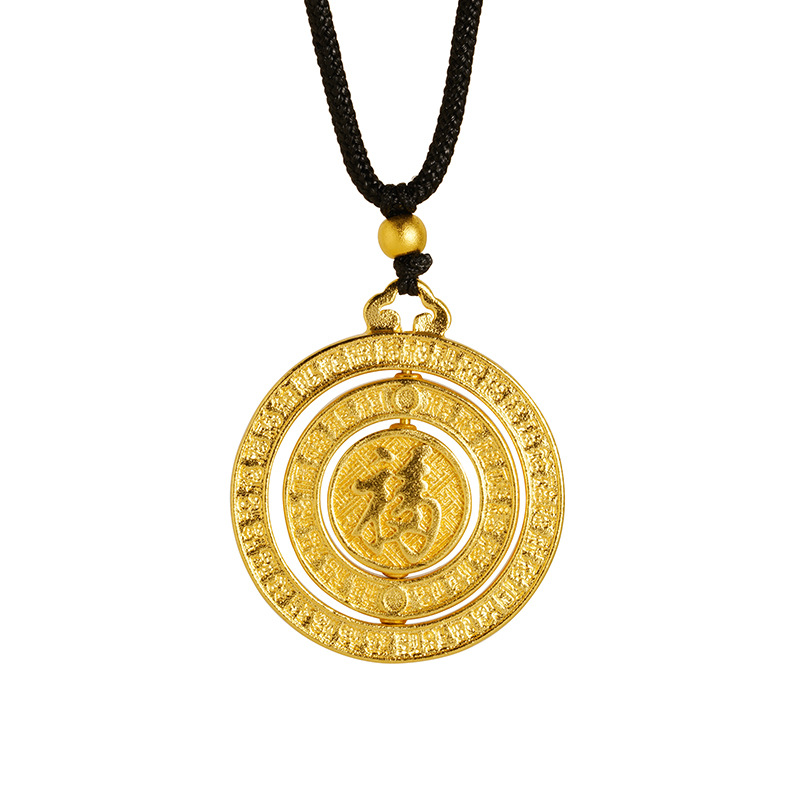 Vietnam arena oro giratorio hebilla de la paz collar estilo chino disco auspicioso corriendo vintage suministro directo fábrica