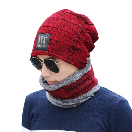 Men's winter hat Korean style knitted hat with added padding and thickness, winter and autumn head-covering hat, winter warm hat