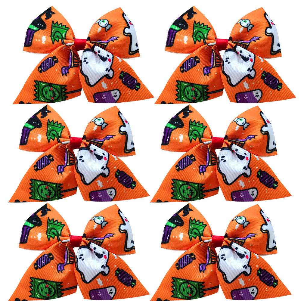 10g Weight Hair Clip Hair Accessories Type 1 Piece Quantity Party, Festival, Street Occasion Thread belt Material Halloween Festival Halloween Pattern, Pumpkin Pattern Women's Gender Hip-Hop, Funny Style Women's Hip-Hop Funny Halloween Pattern Pumpkin Cloth Thread Belt Hair Clip 5