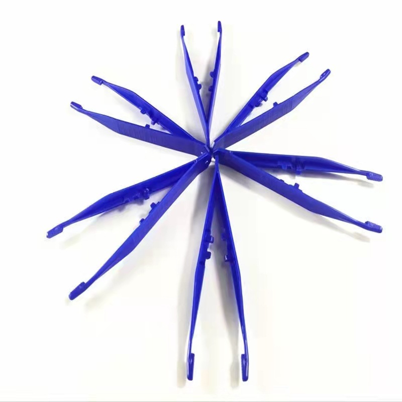 厂家供应 一次性塑料镊子 10.5*2.3CM 防静电蓝色PC 急救包配件