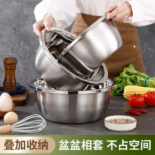 定制食品级不锈钢洗菜盆圆形家用厨房加厚加深特大号洗脸盆面盆