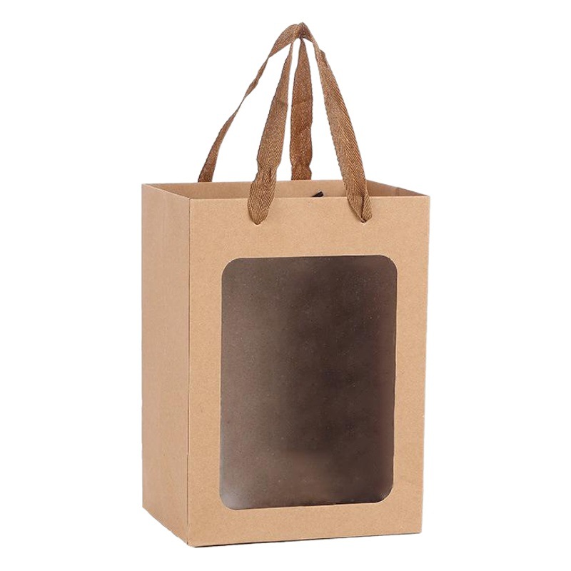 En stock bolso de regalo al por mayor simple de madera de papel Kraft regalo juguete necesidades diarias bolsa de embalaje bolsa de regalo