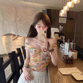 复古夏季新款辣妹性感小众修身显瘦上衣