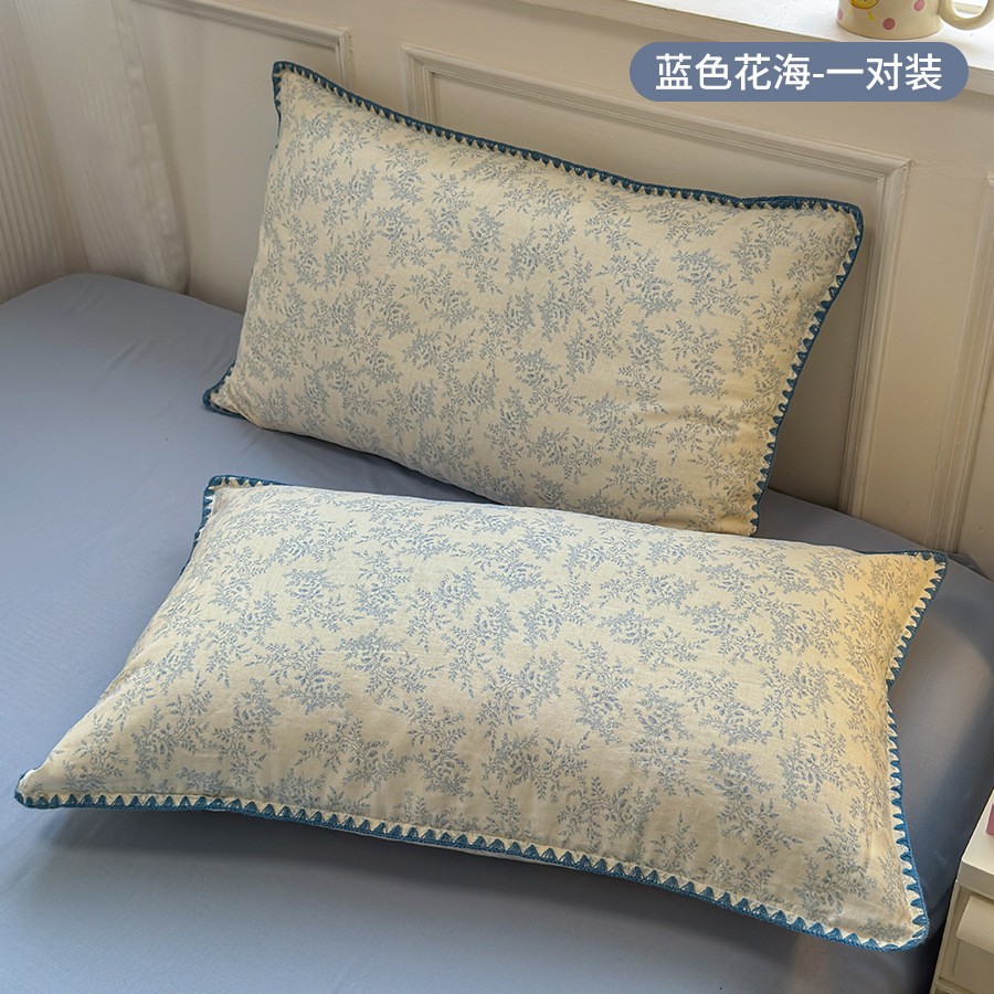 Funda de almohada de algodón de hilo de doble capa de algodón algodón 48cmx74cm dormitorio de estudiantes único 2025 nuevo núcleo de almohada cubierta interior