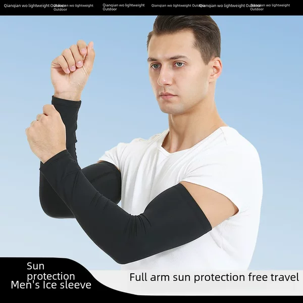 Ice Silk Sleeves Summer New Cool Sleeves Anti-Uv Arm Sleeves Fingerless Sleeves Cycling Sleeves