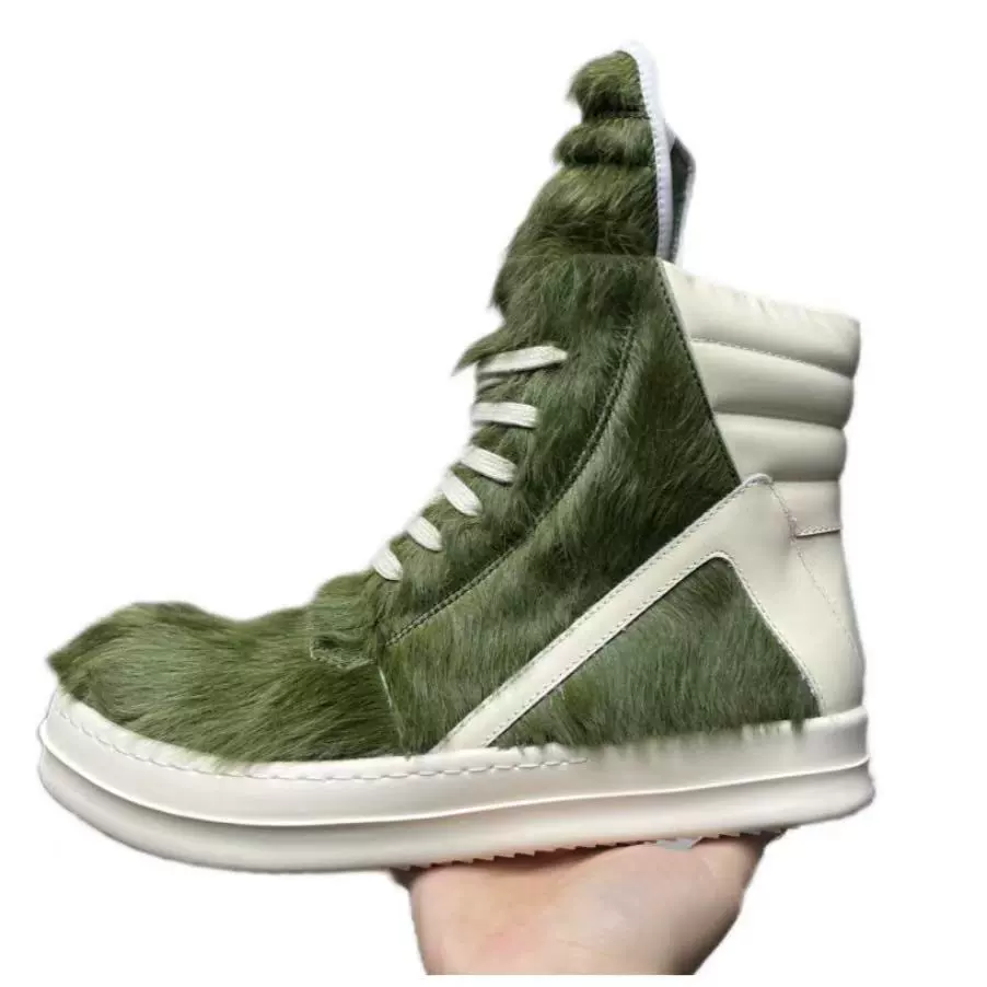 Высокие и низкие кроссовки (Rick Owens) верх из лошадиного волоса, платформа, размеры 36–48