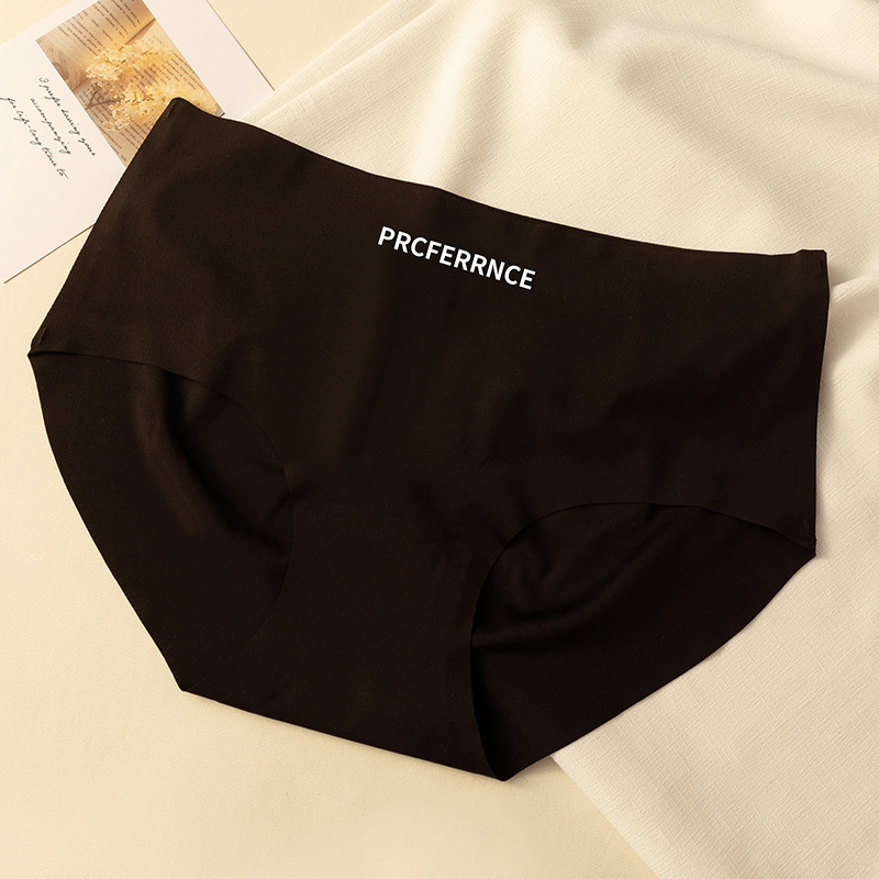 Ropa interior de seda de hielo verano de las mujeres delgada inferior de algodón puro entrepierna cintura media de la muchacha del vientre contracción cadera levantamiento pantalones cortos cabeza ropa interior deportiva