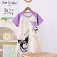 Summer Children's Nightgown Baby's Home Clothes Boys and Girls Pure Cotton Clothes Baby Breathable Air-conditioning Clothes Round Neck Nightgown
