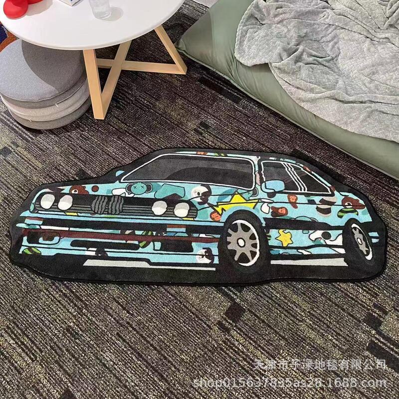 トレンディな新しい車のフロアマット模造カシミア滑り止めと汚れにくい漫画の個性クリエイティブ e スポーツ寝室リビングルームのフロアマット|undefined