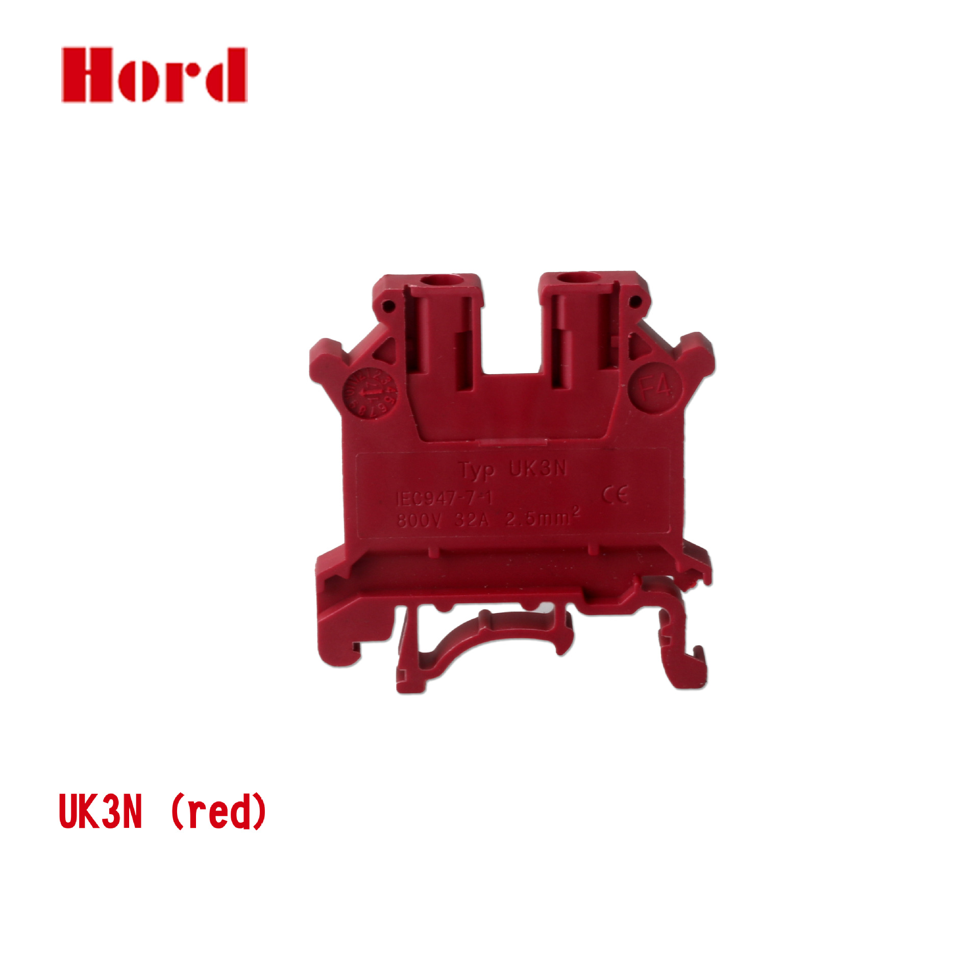 UK3N红色导轨式接线端子组排UK-3n 2.5mm 32A UK接线端子