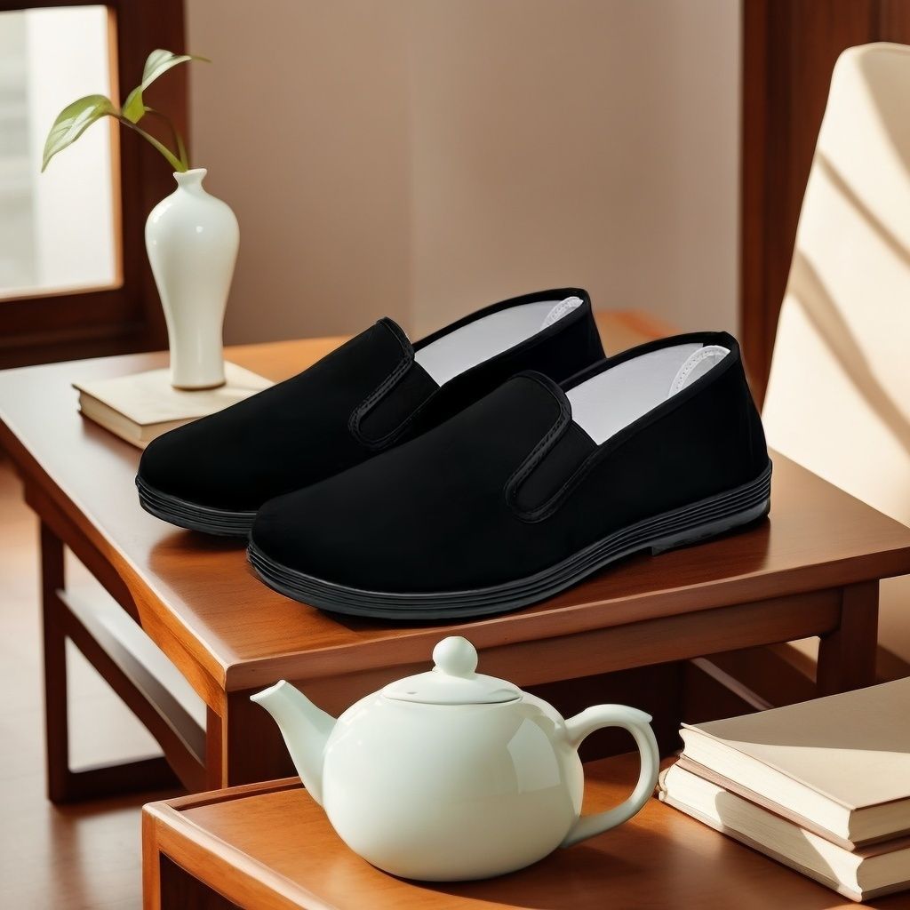 내마모성 올 블랙 천 신발(1켤레/한켤레)