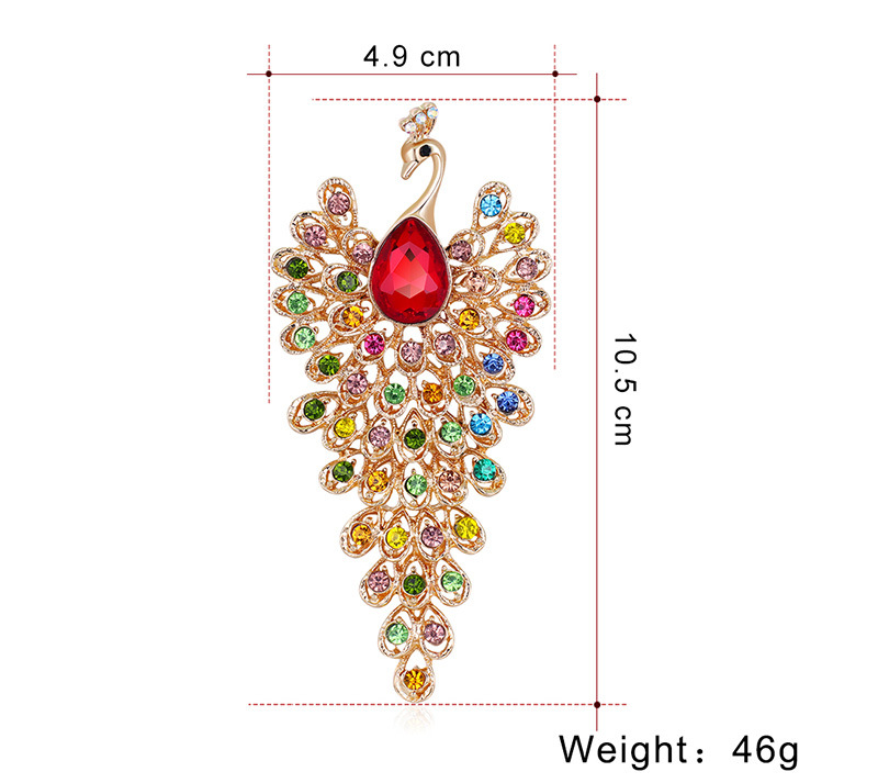 Fashion Peacock Color Rhinestone Glass Brooch display picture 1