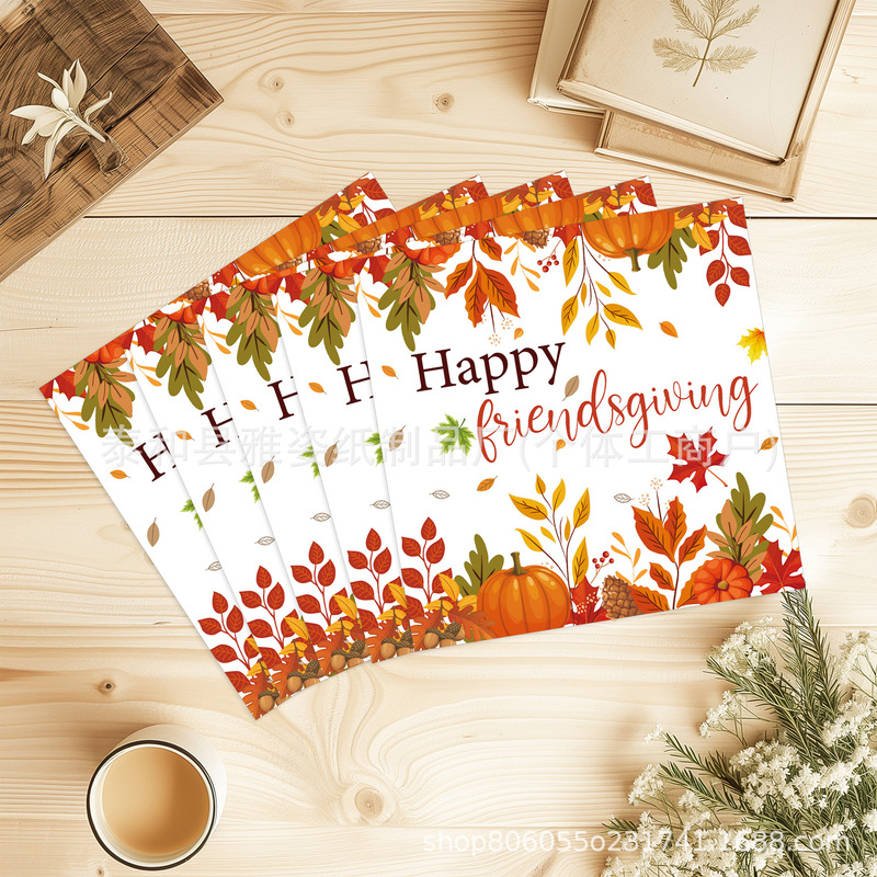 Autumn Thanksgiving Maple Leaf Pumpkin Theme Birthday Party Disposable Printed Napkin Decoration Supplies