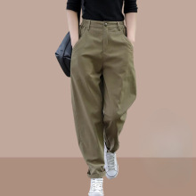2025时尚宽松小脚哈伦裤女秋冬新款遮肉显瘦高腰萝卜裤休闲工装裤