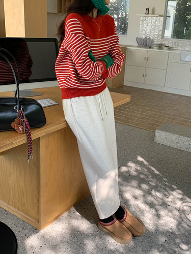 3th Morning Federico Diary Ombre Striped Petite Crew Neck Knit Sweater ZY2376