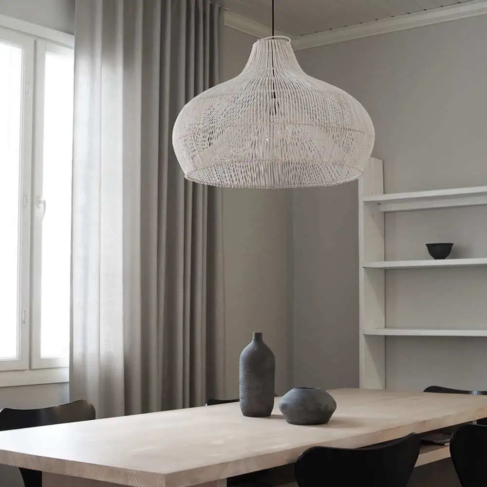 Ovejas de madera de estilo nórdico lámpara de mesa de comedor de ratán lámpara de ratán creativa simple Inn B & B sala de estar lámpara de ratán