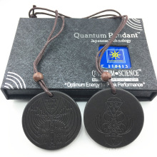 外贸新款火山石圆形天使翅膀图案能量吊坠Energy Pendant