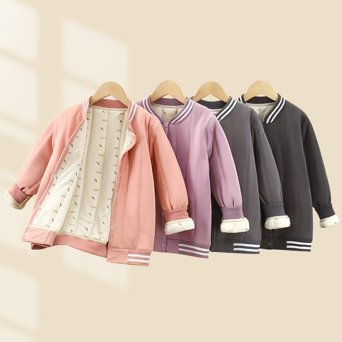 Nuevo algodón de invierno seda gruesa puede usar el interior con uniforme escolar artefacto calentador chaqueta de béisbol de niños y niñas
