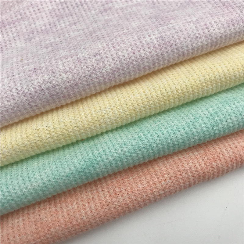 180g彩棉华夫格 40s弹力双面提花 童装家居服亲肤华夫格彩棉面料