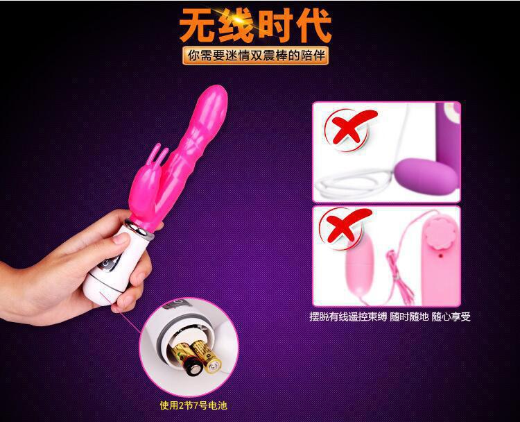 Rabbit Vibrator with Dual Stimulation, Frequency Conversion Battery-Powered TPE Massager — detail image 1