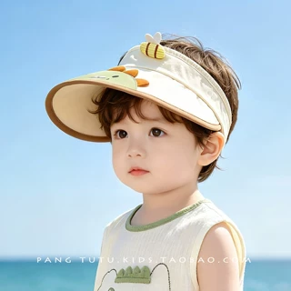 儿童空顶帽夏季可折叠卡通小动物遮阳帽子男童女童宝宝防晒太阳帽
