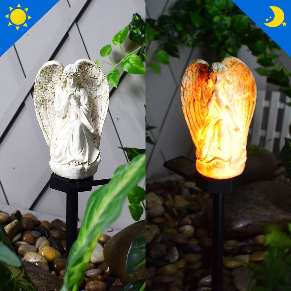 Fuente fábrica solar al aire libre sentado bola Ángel impermeable patio lámpara de tierra jardín paisaje LED lámpara de césped