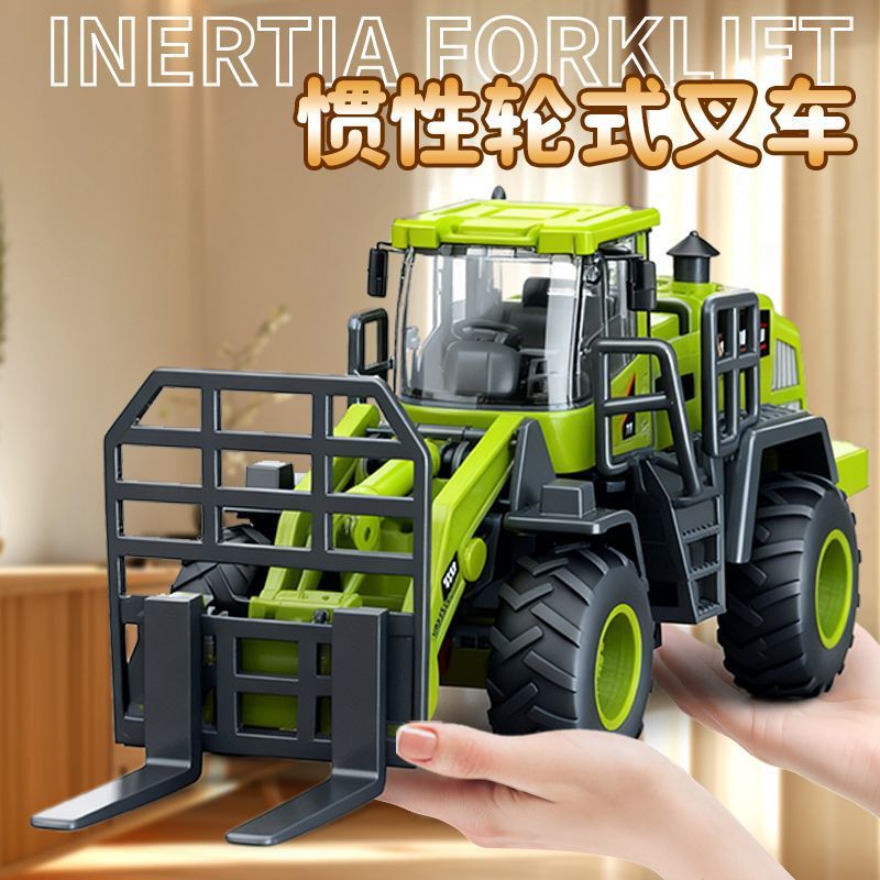 Large Forklift Wheeled Children's Model Simulation Construction Site Engineering Transport Vehicle Boys and Girls Toys Manufacturer Wholesale