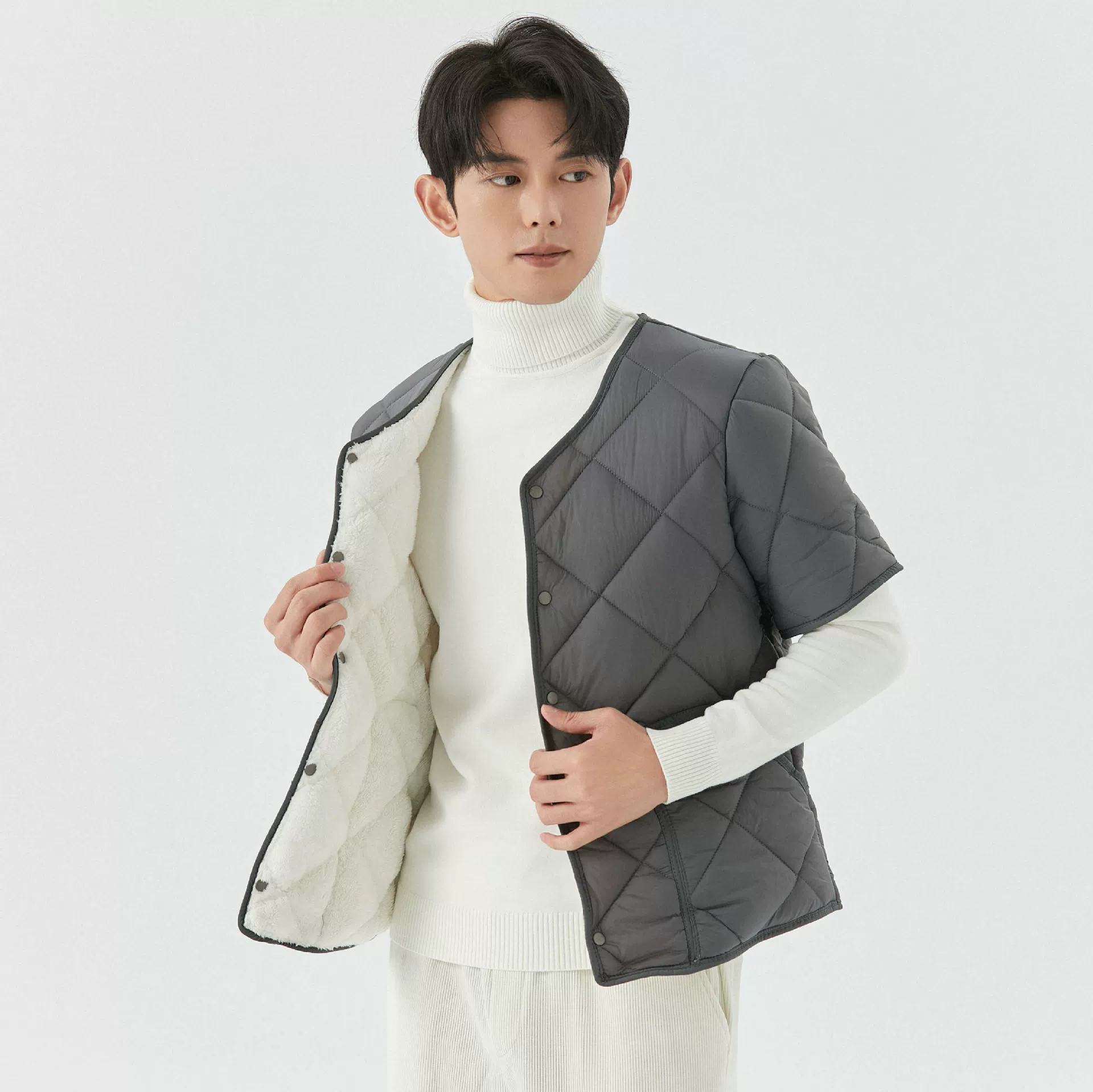 Производители, новая оптовая зимняя мужская теплая Домашняя куртка с коротким рукавом на флисовой подкладке, мужская куртка с хлопковой подкладкой, куртка 2455