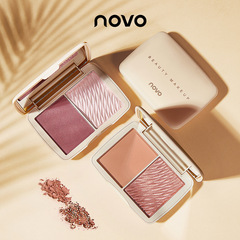 NOVO5337 Transparent Two-Tone Highlight, Contour, and Shading All-in-One Palette—Lasts long without smudging, minimizes the appearance of pores, and beautifully evens out skin tone.