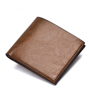Wallet men's short new soft leather wallet college students thin wallet dad