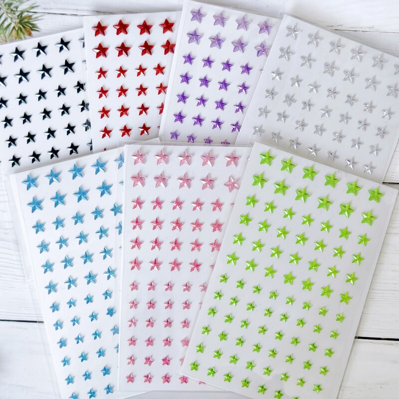 Five-pointed Star silver Acrylic Little Star Sticker Children's Performance Concert Should Aid Face Sticker Eye Makeup Self-contained Adhesive