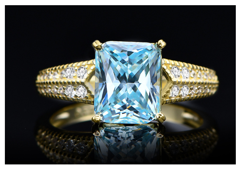 Fashion Geometric Sterling Silver Inlay Zircon Rings 1 Piece