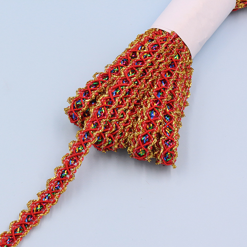 9 metros un rollo 1cm de ancho seda dorada ola encaje ropa equipaje artesanía decoración zapatos sombreros accesorios de bricolaje hechos a mano