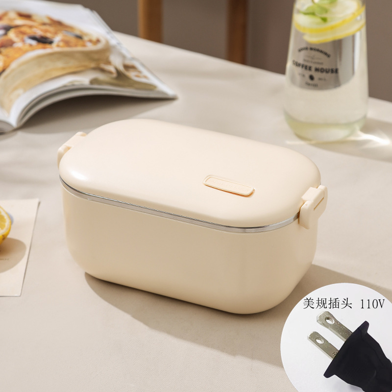 Caja de almuerzo de calefacción de acero inoxidable 304 enchufable eléctrico sin inyección de agua engrosada portátil calefacción eléctrica aislada caja de almuerzo caja de Bento Coche