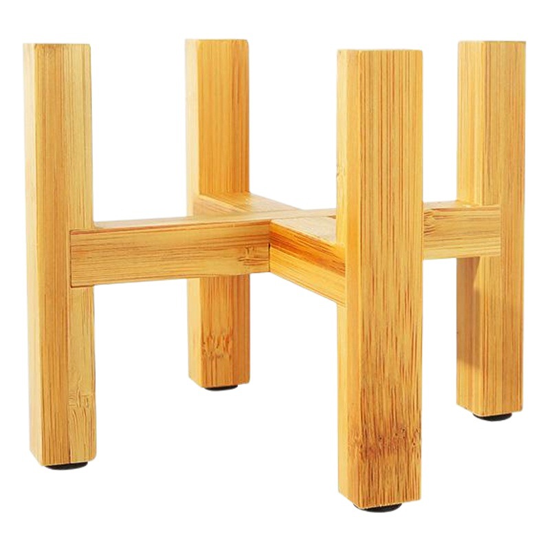 Floor four-legged flower stand wooden flower stand fleshy flower pot bamboo tray factory direct bamboo wood products home